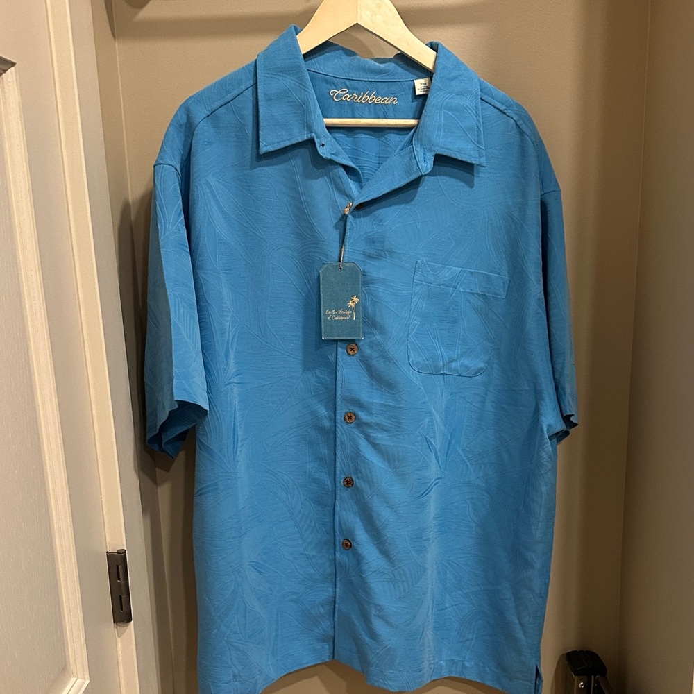 Caribbean Sky Blue Button Down Shirt